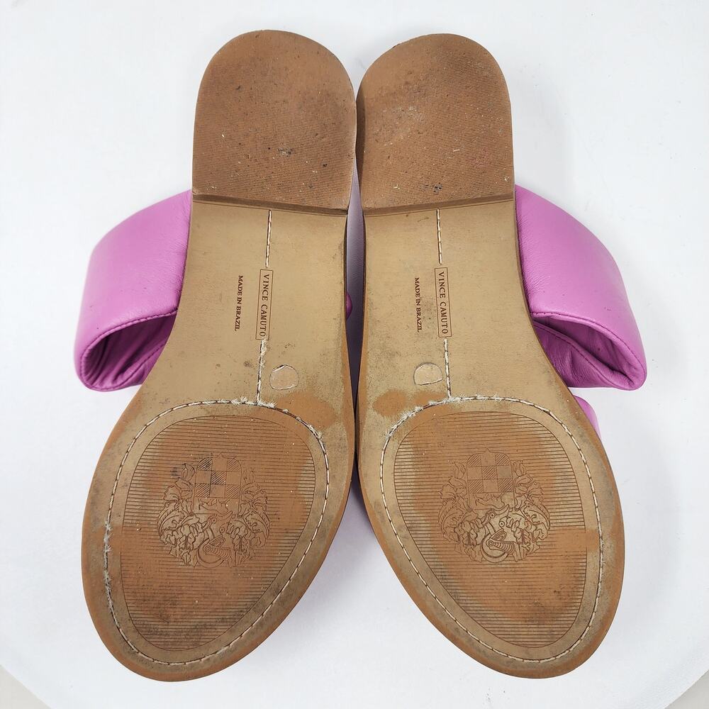 Vince Camuto Palennie Puffy Flat Slide Sandals Women 7M Pink Deep Orchid Leather - Picture 11 of 13